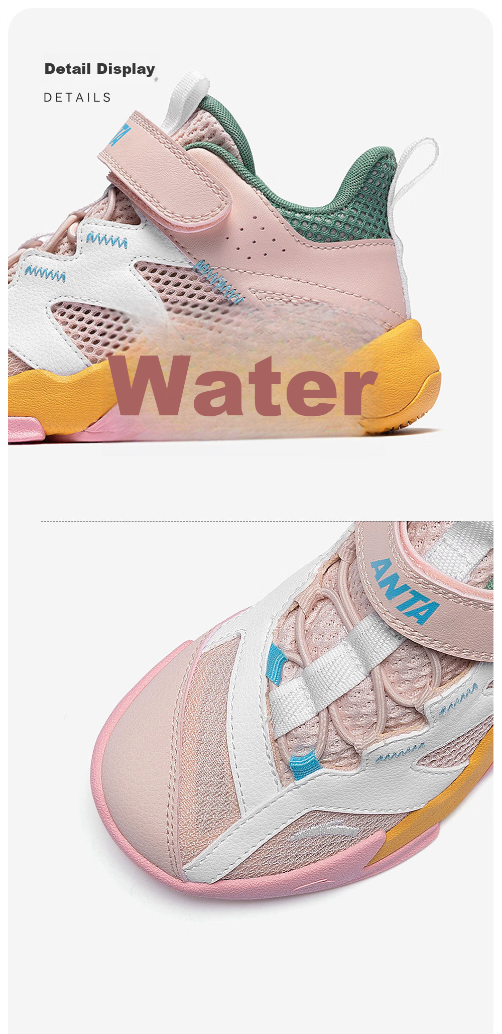 Anta Kids Boys Sports Shoes 2026 Summer Breathable Mesh Durable Cement Basketball Shoes A12629970 37